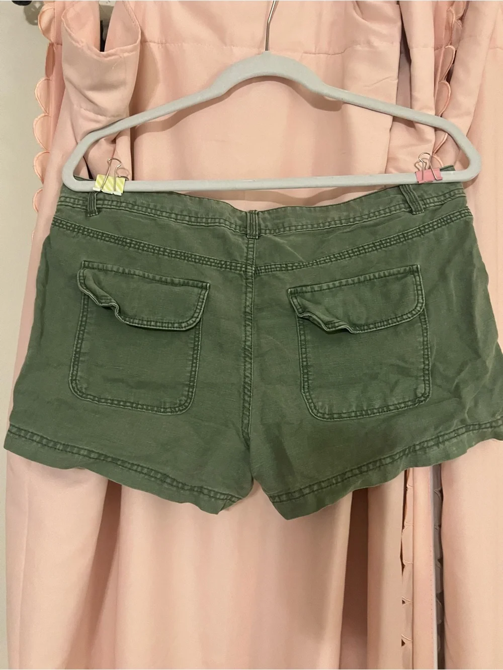 Vintage J Crew Linen Blend Army Green Shorts